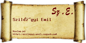 Szilágyi Emil névjegykártya